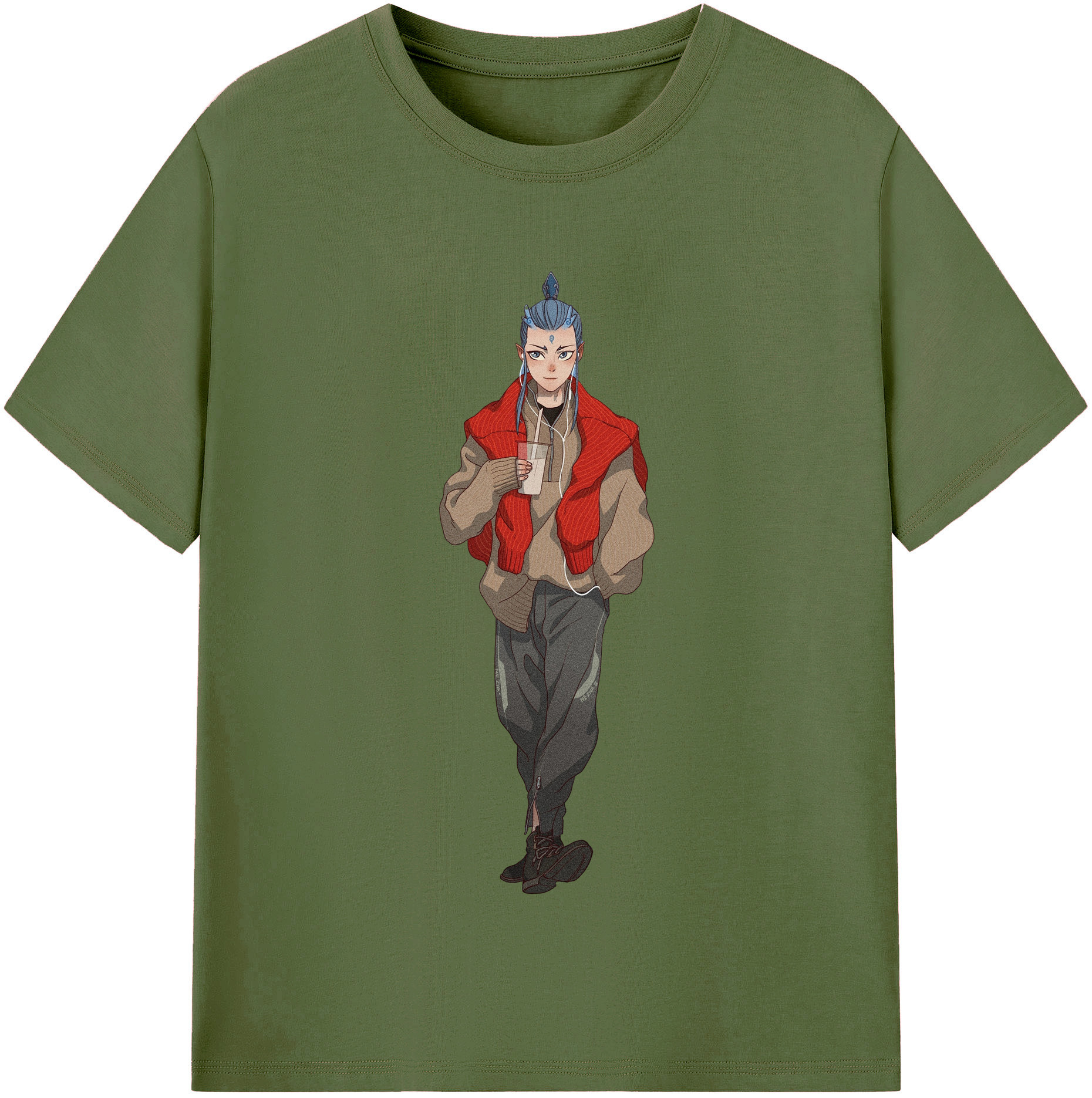 （画像用） Ne Zha 2 ナタ 魔童の大暴れ 綿100％半袖Tシャツ（フロントプリント）